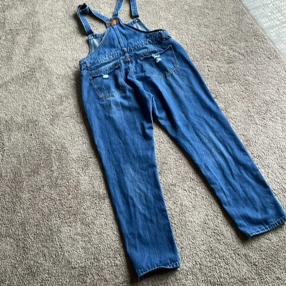 Base Girl New Jens Distressed Denim Overalls - Picture 6 of 11